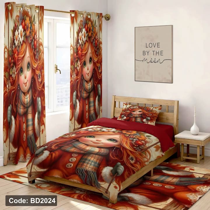 روتختی دخترانه طرح دختر مو قرمز | کالای سفارشی