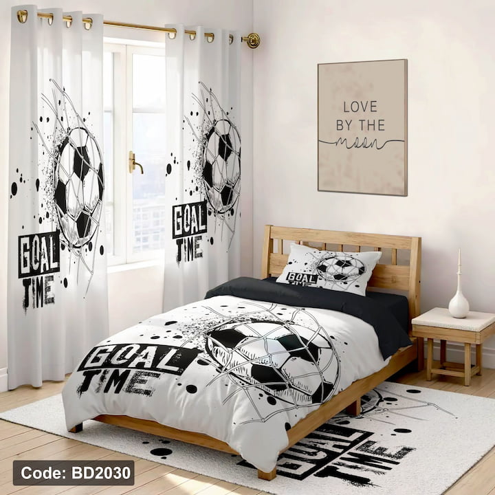 روتختی پسرانه طرح توپ‌فوتبال رنگ سفید مشکی | کالای سفارشی